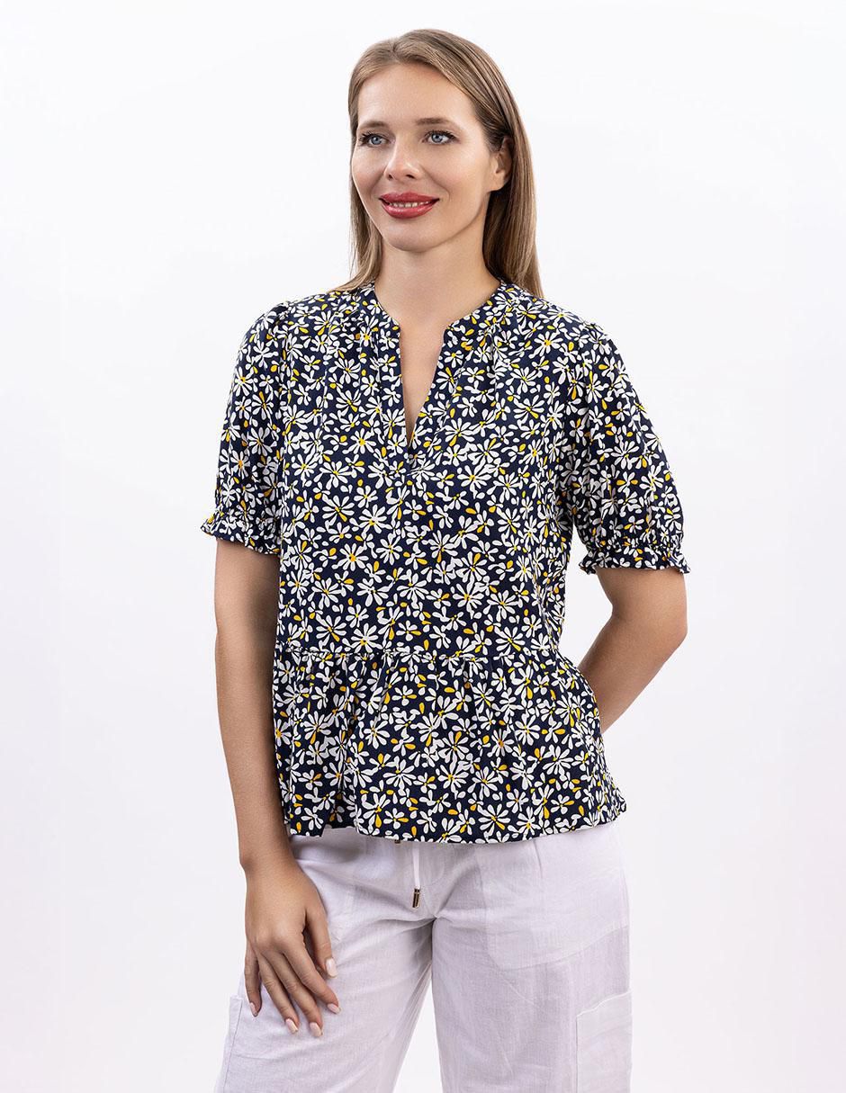 Blusa manga al codo para mujer
