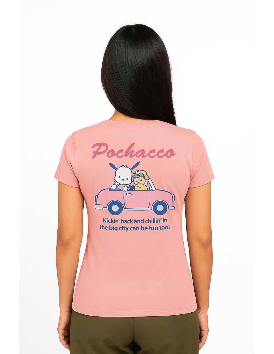 Playera manga corta cuello redondo para mujer 5
