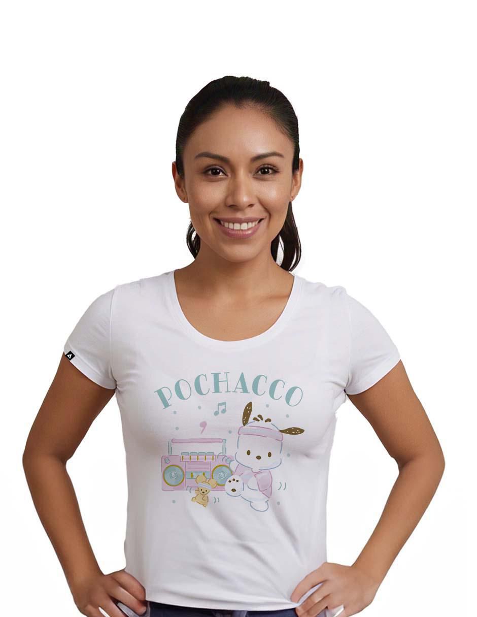 Playera manga corta cuello redondo para mujer