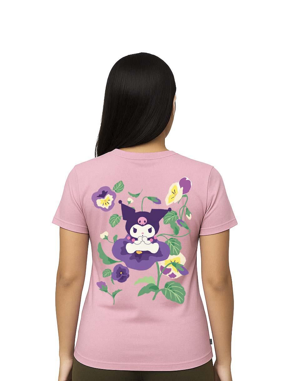 Playera manga corta cuello redondo para mujer 4