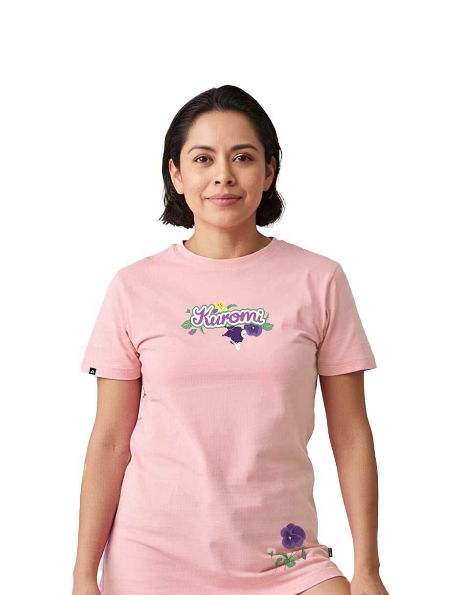 Playera manga corta cuello redondo para mujer