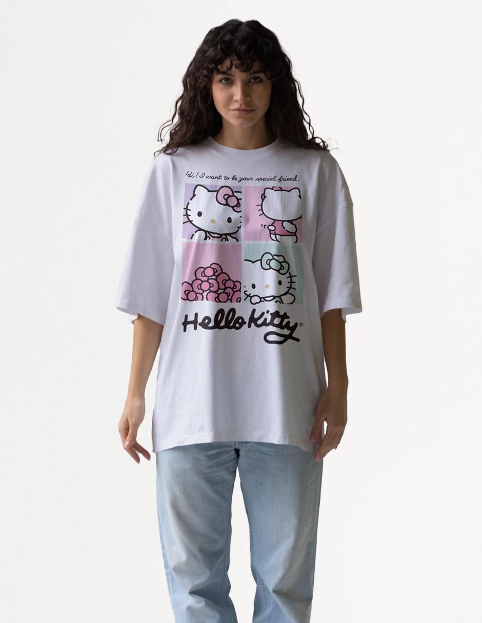 Playera manga corta cuello redondo para mujer