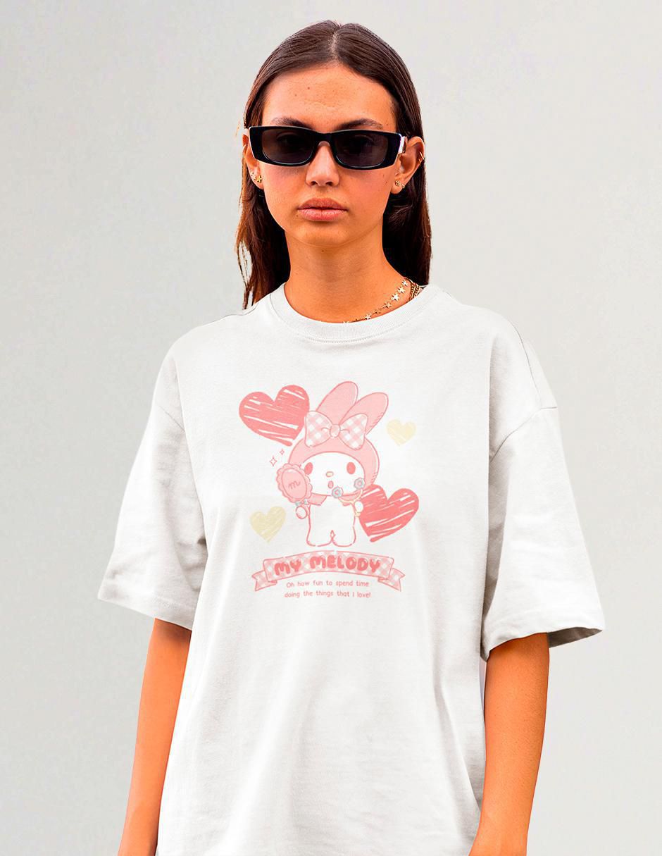 Playera manga corta cuello redondo para mujer