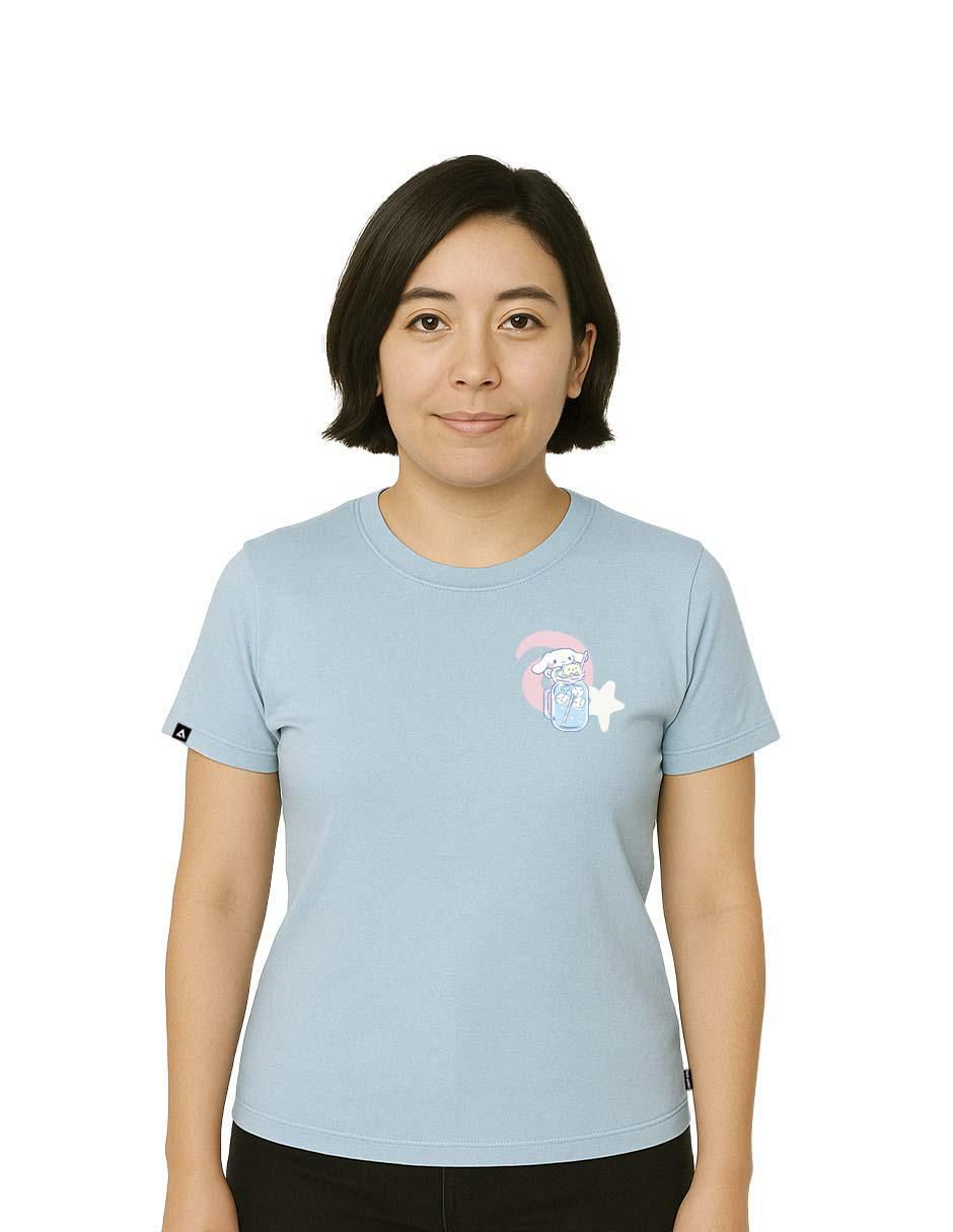 Playera manga corta cuello redondo para mujer