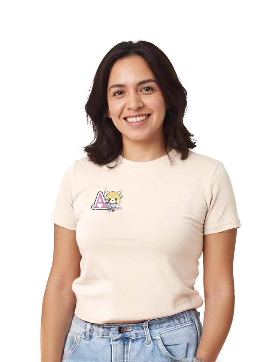 Playera manga corta cuello redondo para mujer