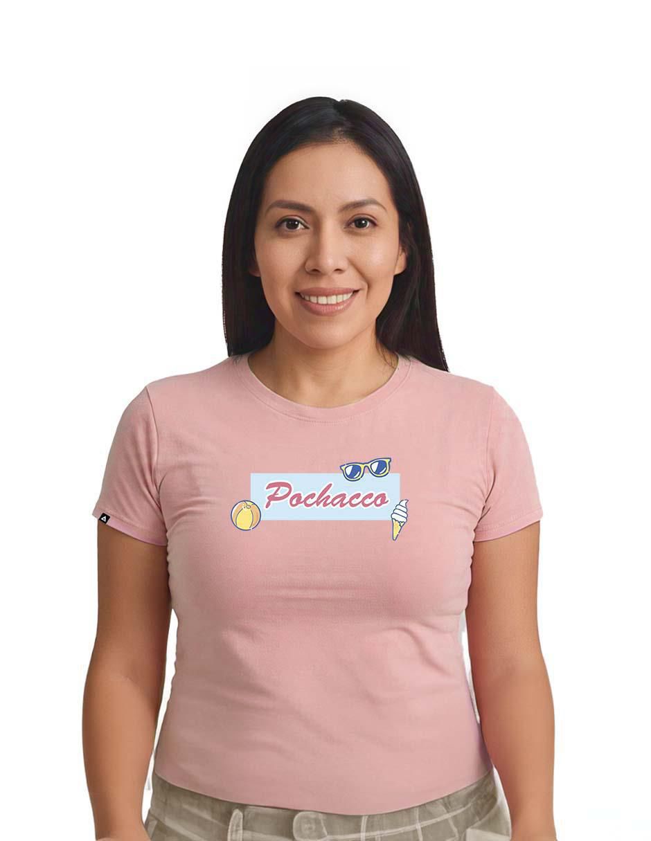 Playera manga corta cuello redondo para mujer