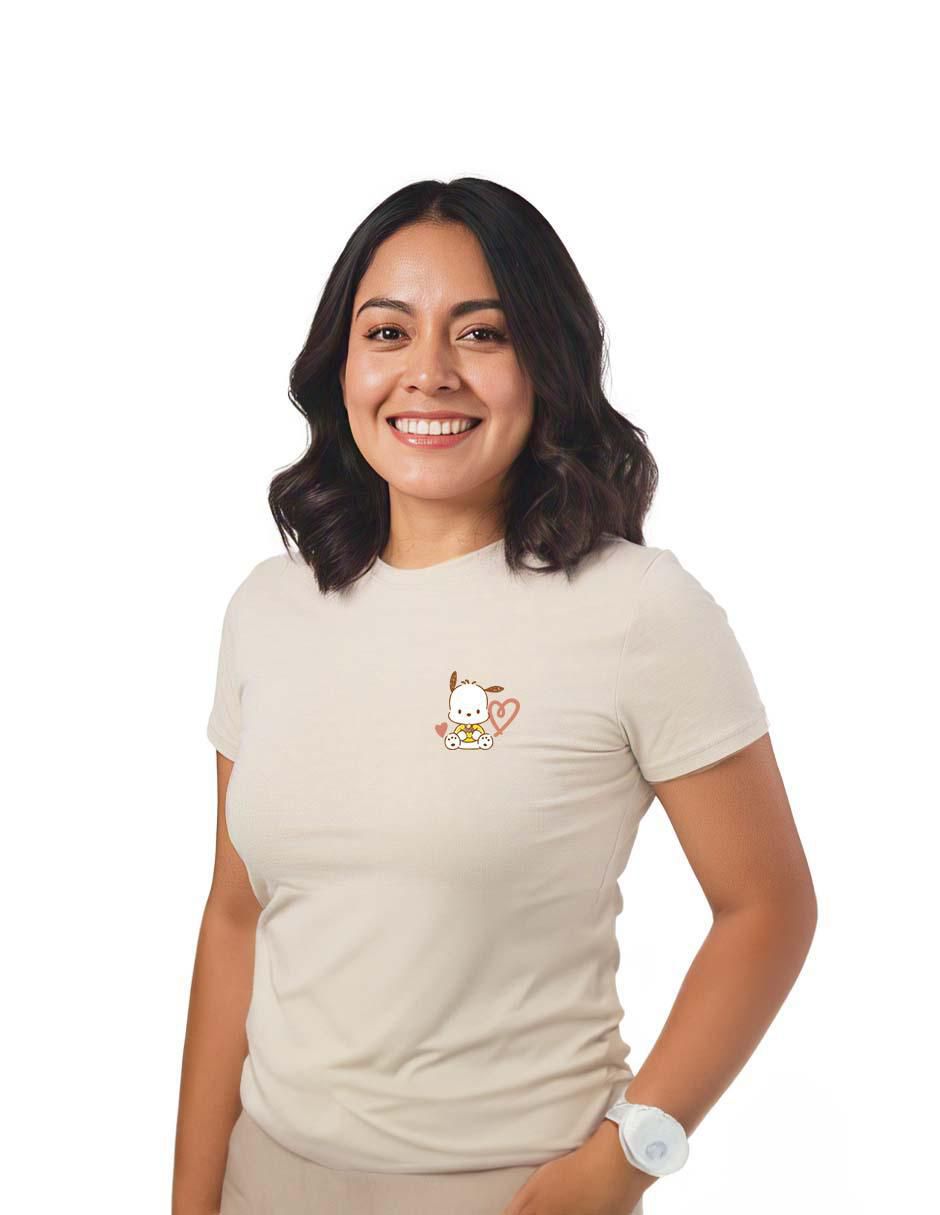 Playera manga corta cuello redondo para mujer