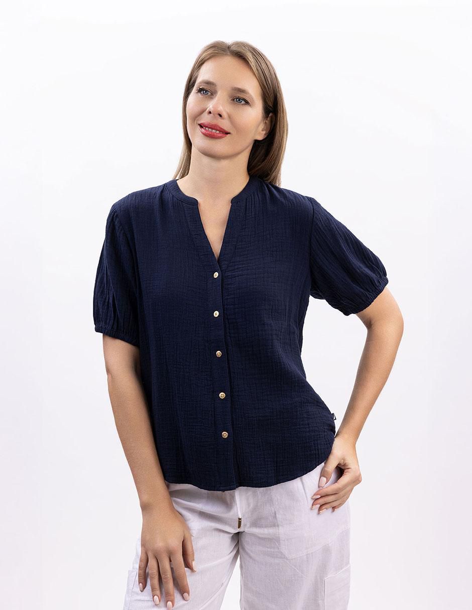 Blusa manga al codo para mujer