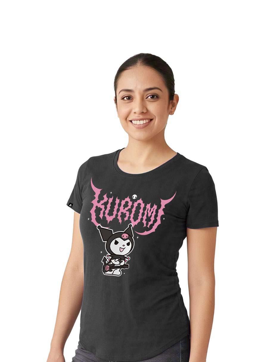 Playera manga corta cuello redondo para mujer