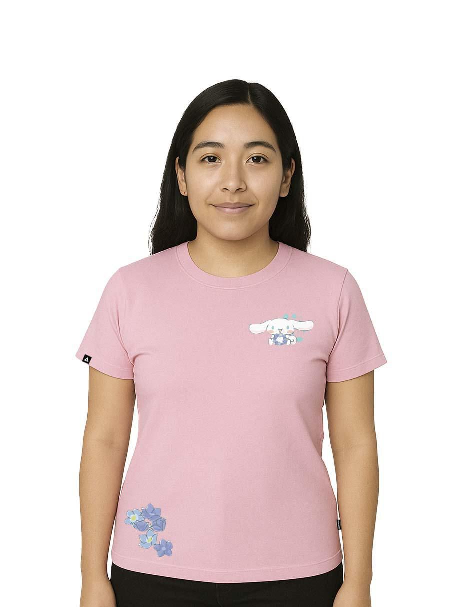 Playera manga corta cuello redondo para mujer