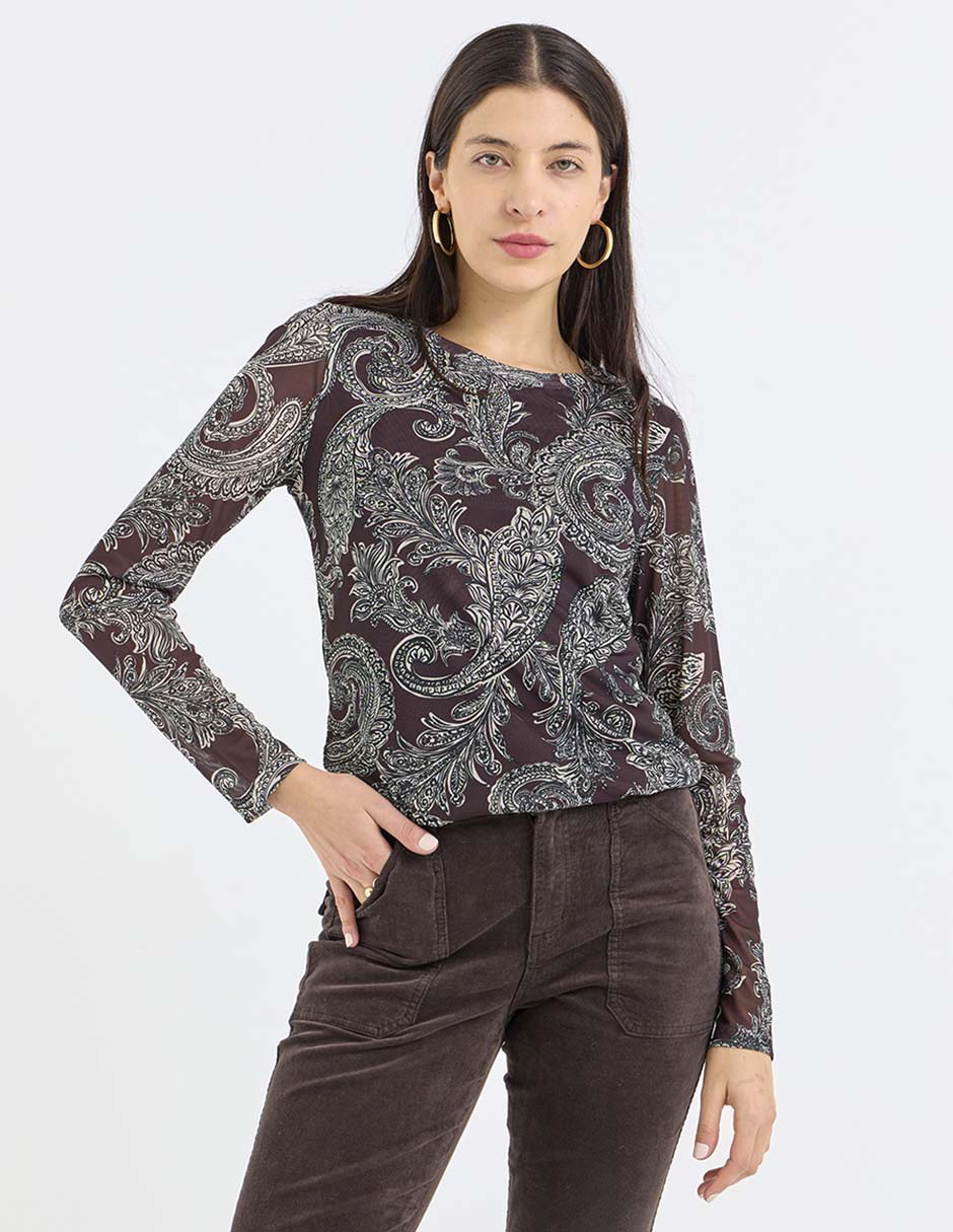 Blusa manga larga para mujer