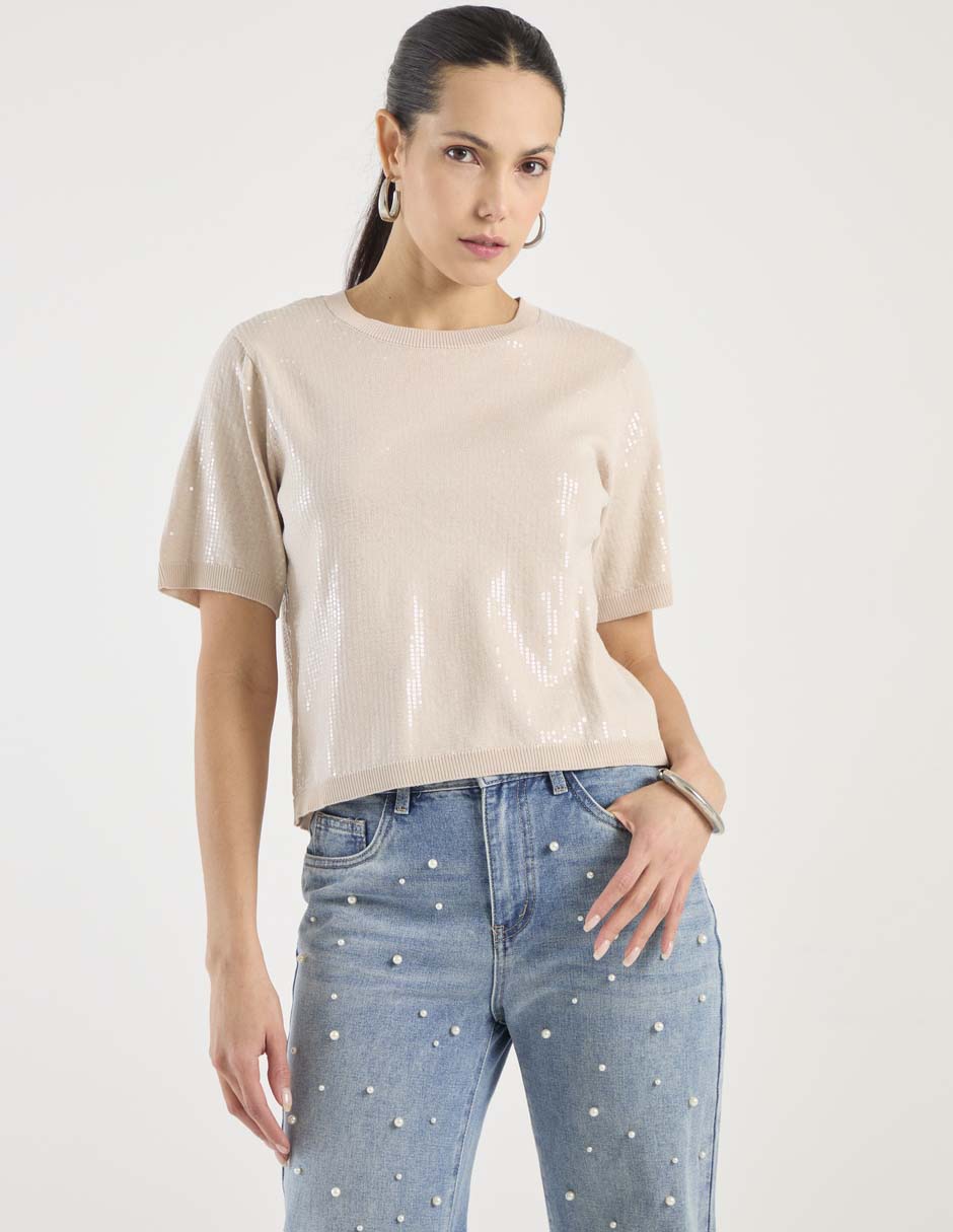 Blusa manga corta para mujer