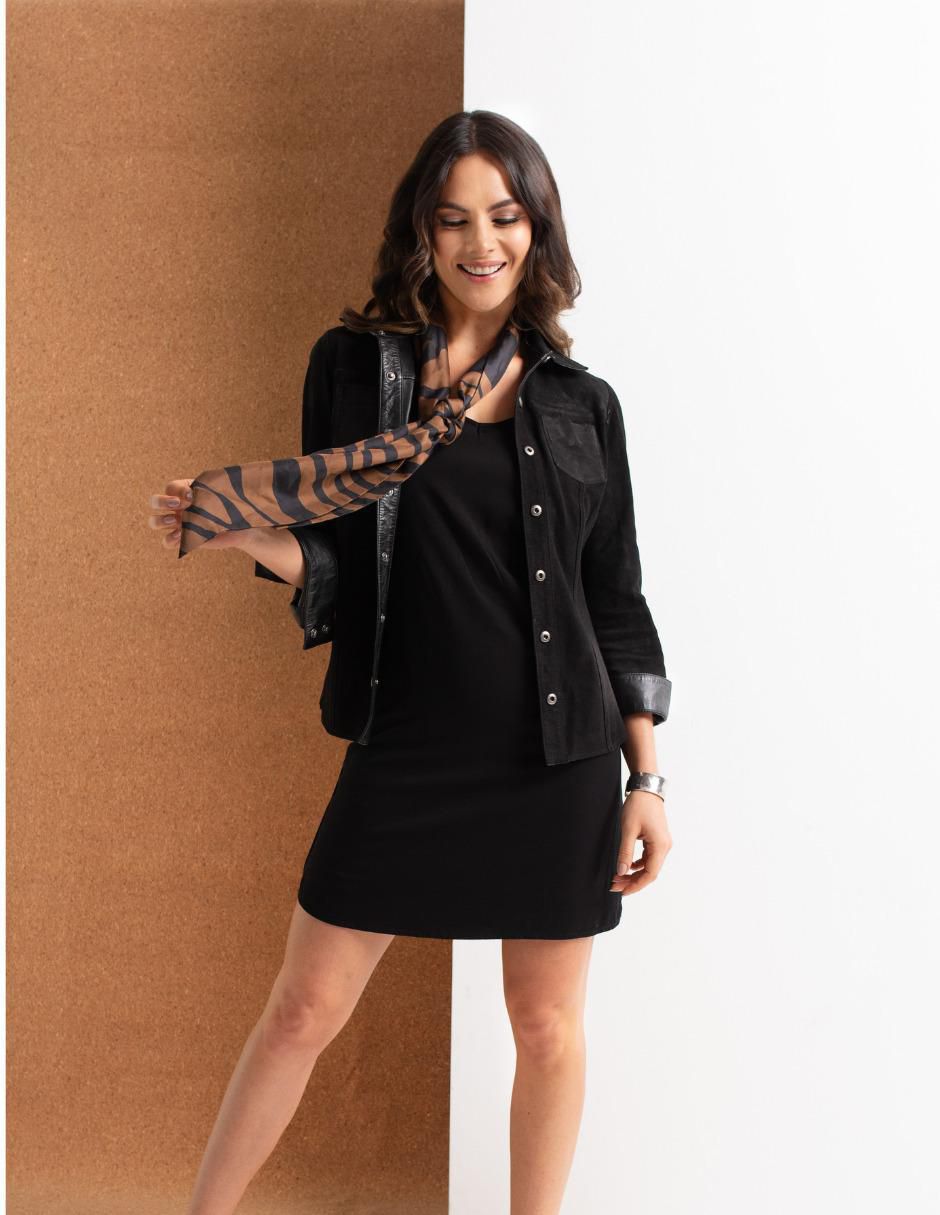 "camisa/sobrecamisa" pelle royale "de" piel "manga" larga "para mujer"
