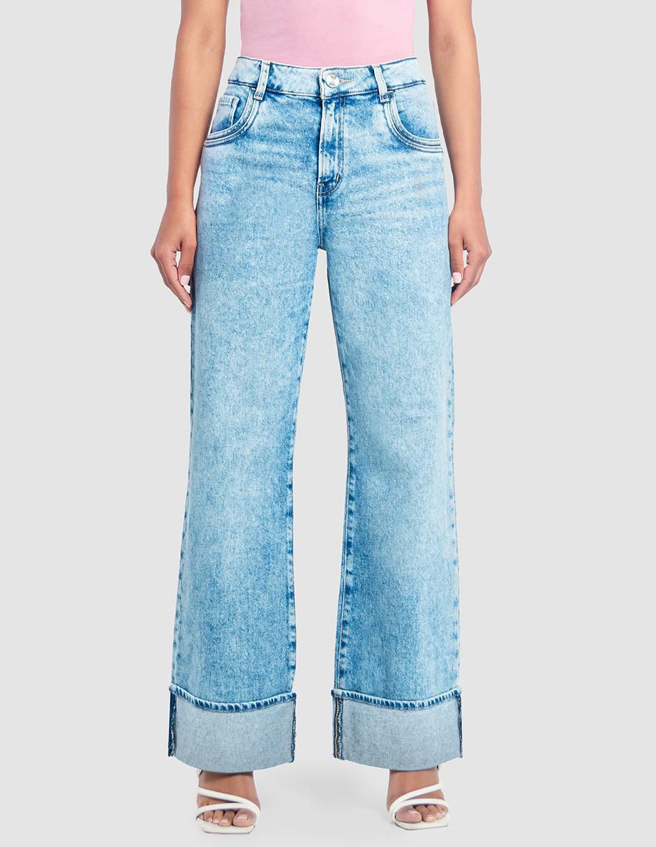 Jeans relaxed amplio Oggi corte cintura alta para mujer