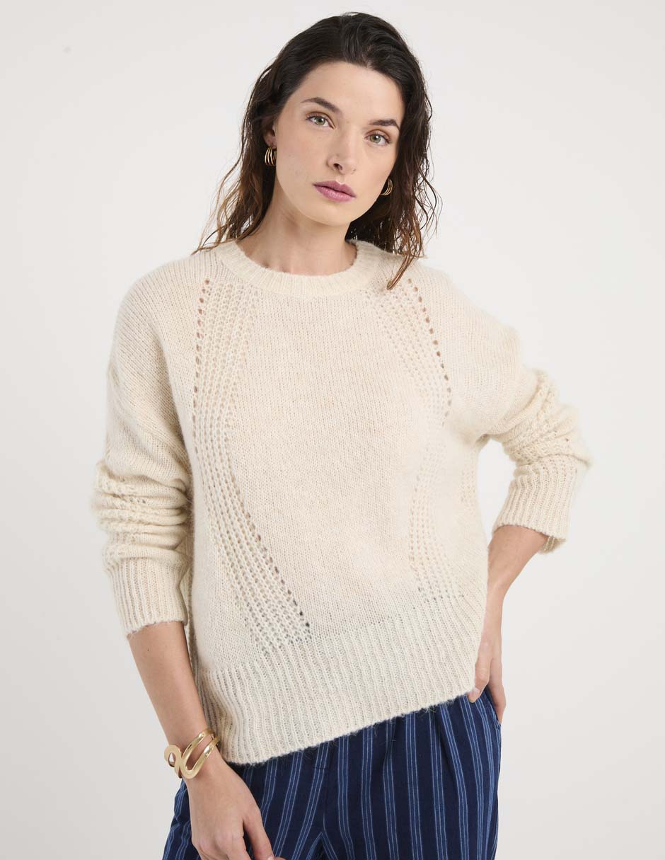 Suéter cuello redondo para mujer