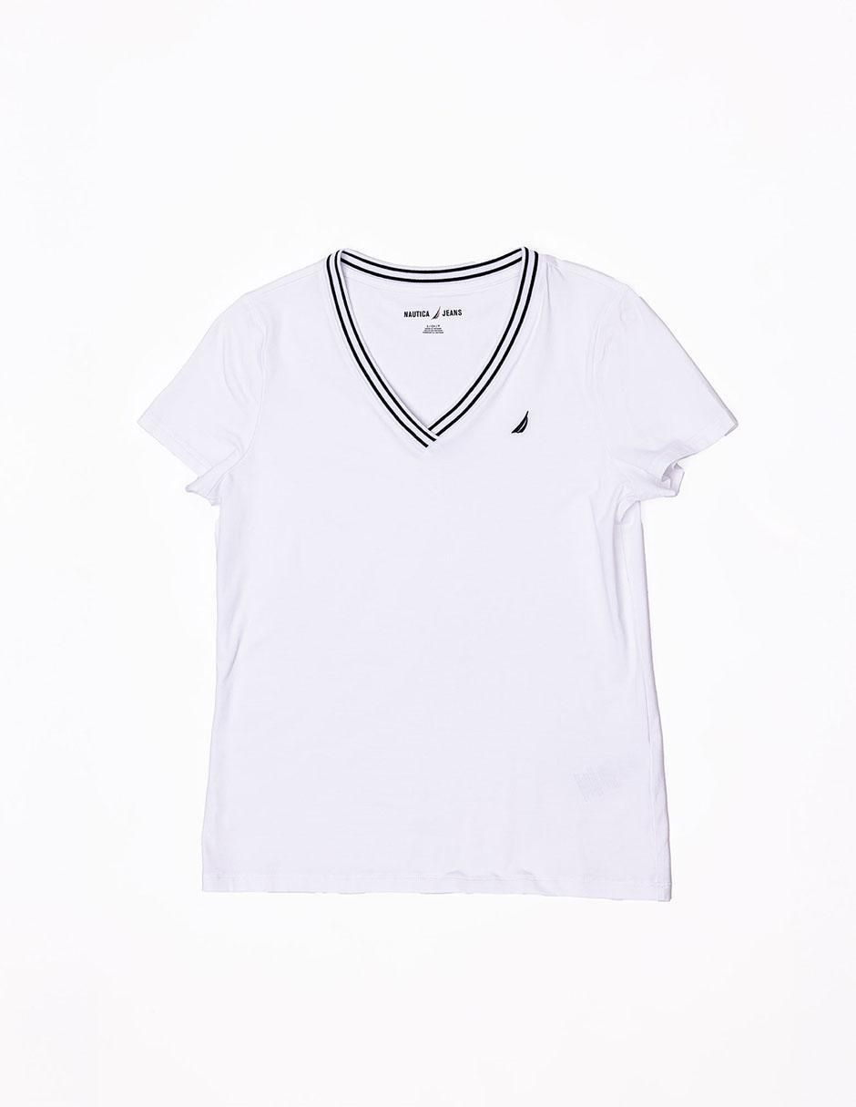 Playera manga corta S25 cuello V para mujer 4
