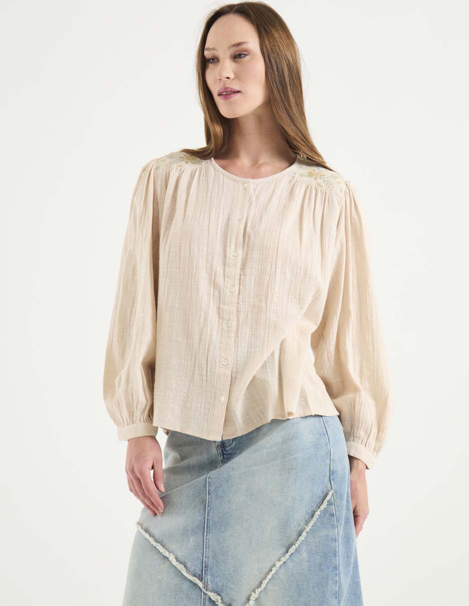 Blusa manga larga para mujer