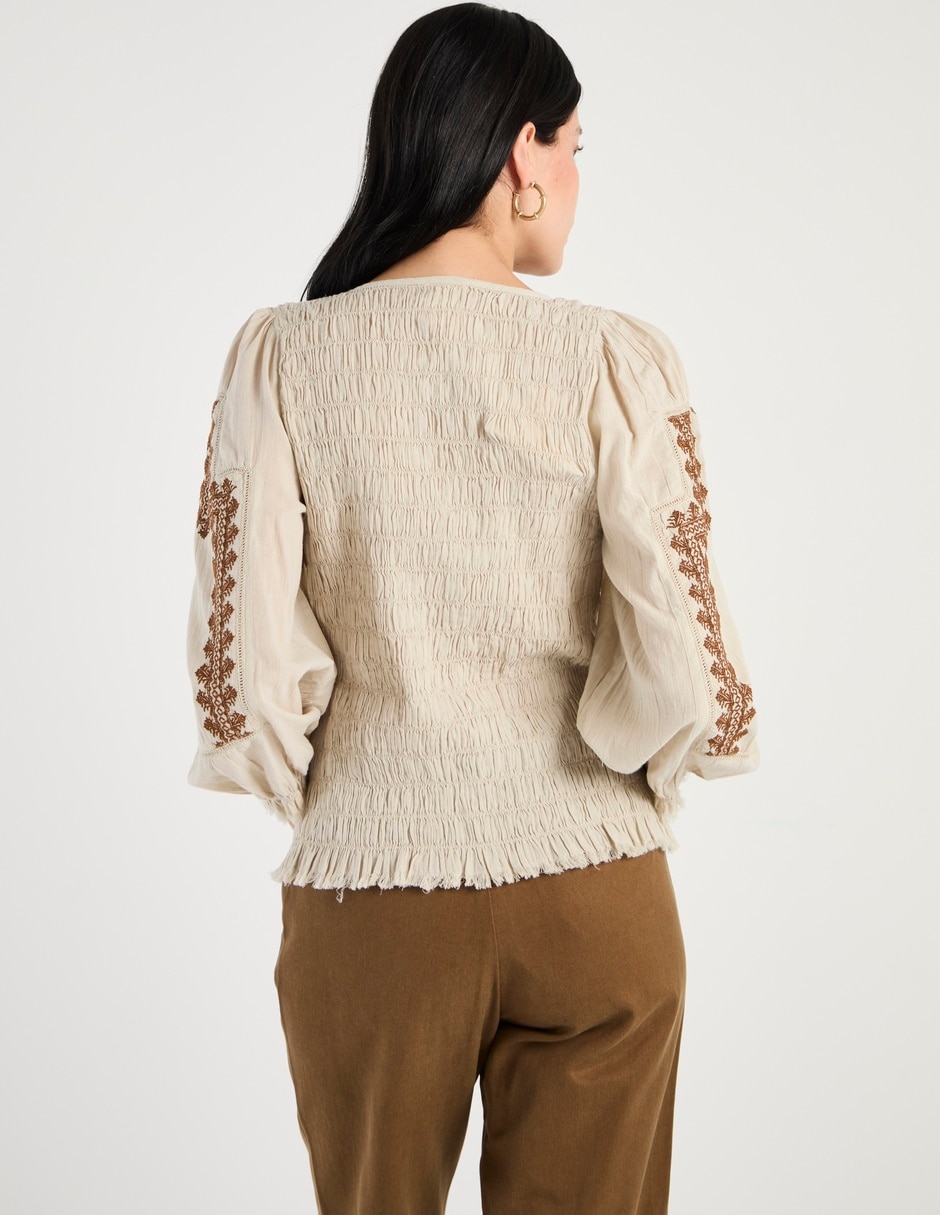 Camisa Indi & de algodón manga larga para mujer 2