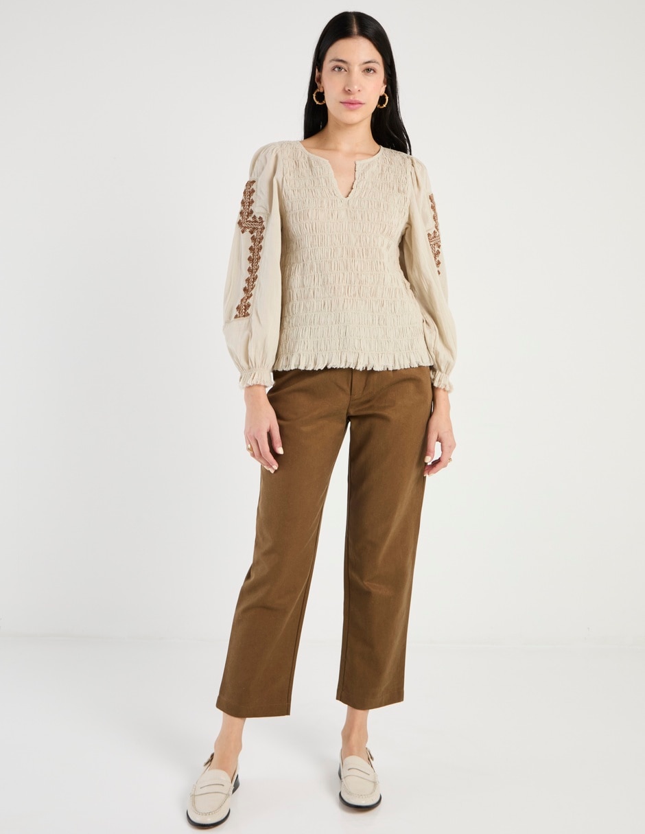 Camisa Indi & de algodón manga larga para mujer 3