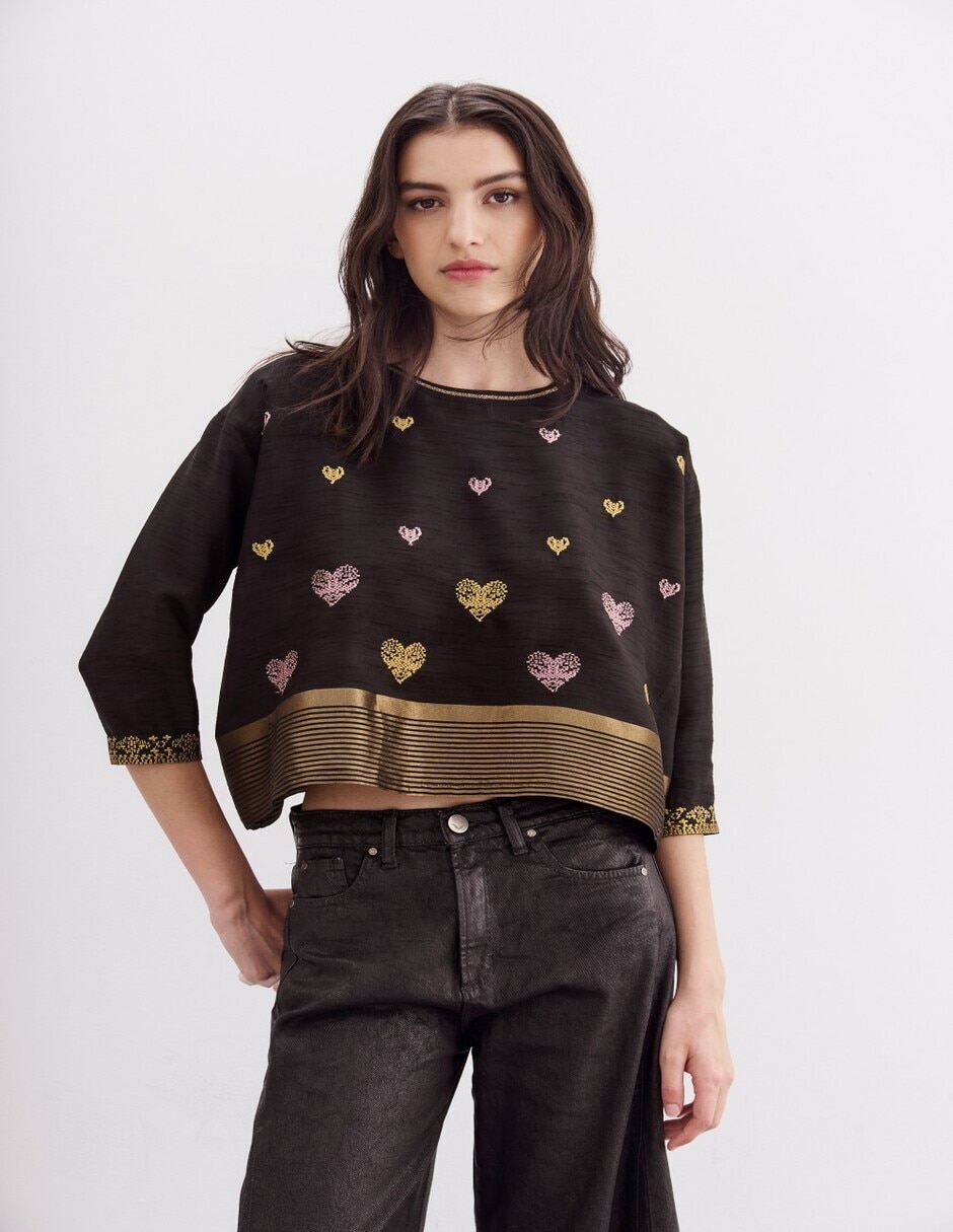 Blusa manga 3/4 para mujer Blusa manga 3/4 para mujer
