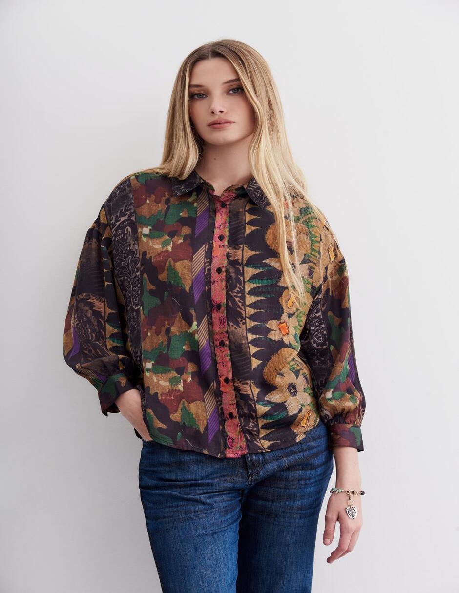 Blusa manga larga para mujer