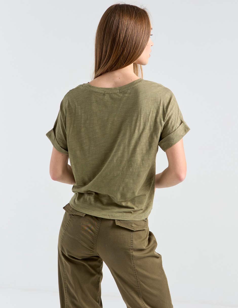 Playera manga corta cuello redondo para mujer 2