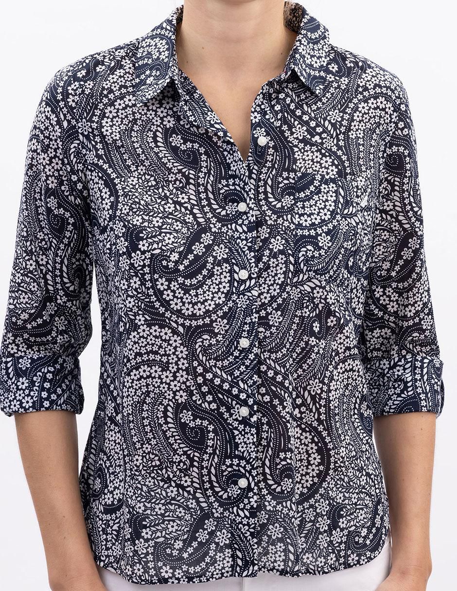 Camisa de algodón manga larga para mujer 4