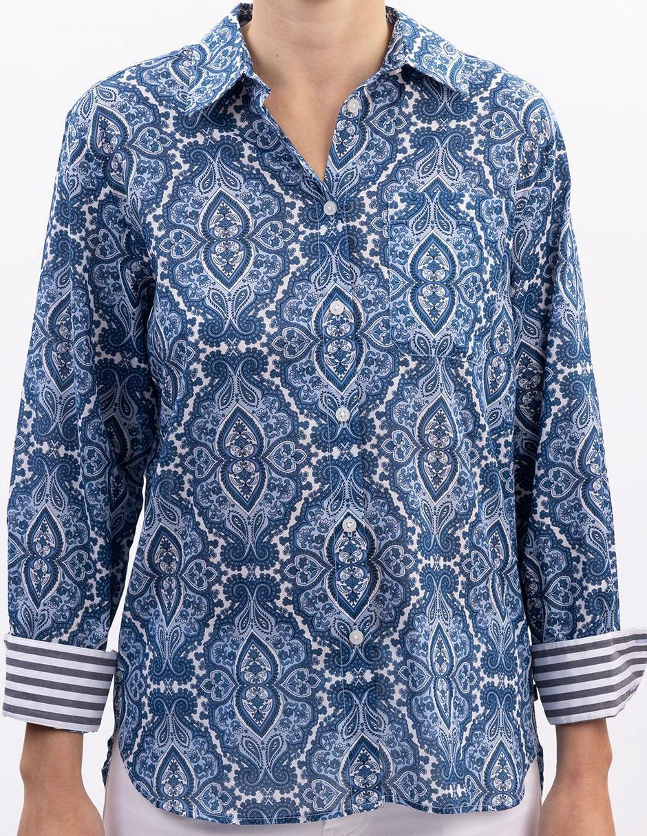 Camisa de algodón manga larga para mujer 4