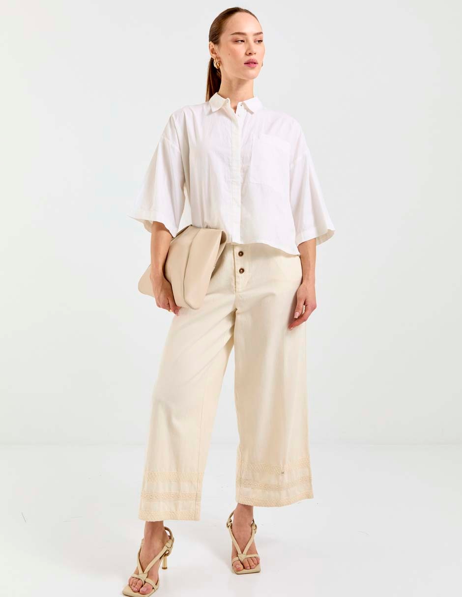 Camisa de algodón manga al codo para mujer 3