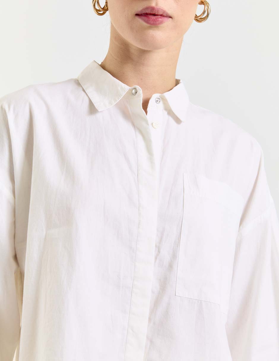 Camisa de algodón manga al codo para mujer 4