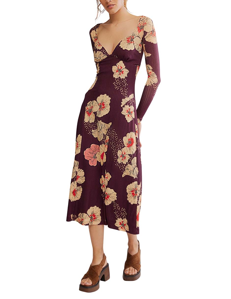 Vestido midi casual Free People para mujer Vestido midi casual Free People para mujer