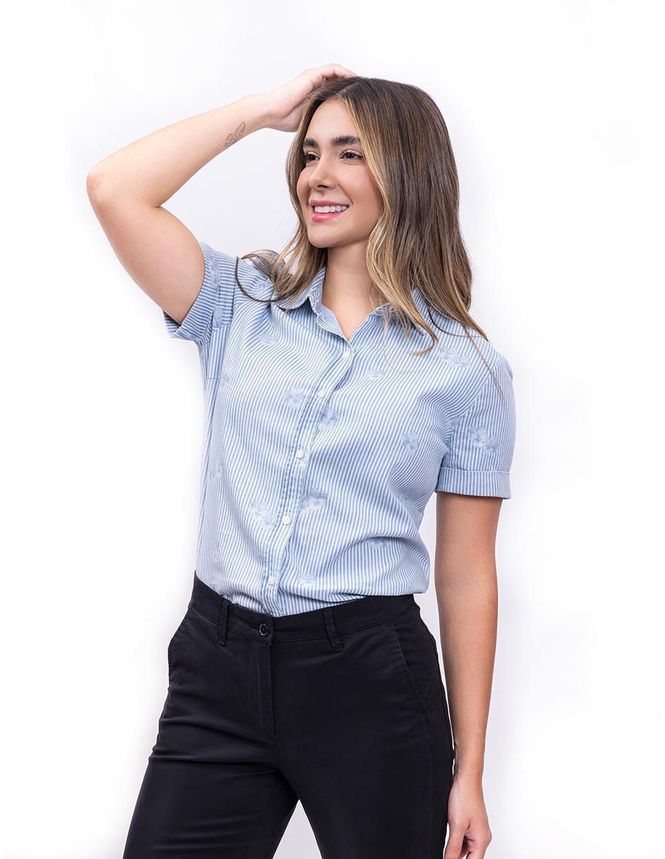 Camisa de algodón manga corta para mujer 2