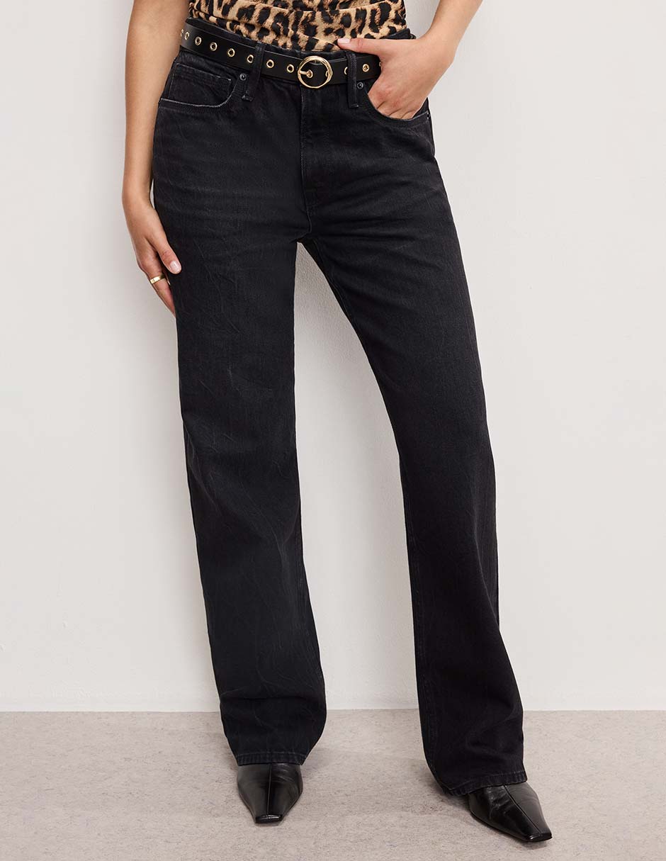 Jeans petite bota corte cintura para mujer