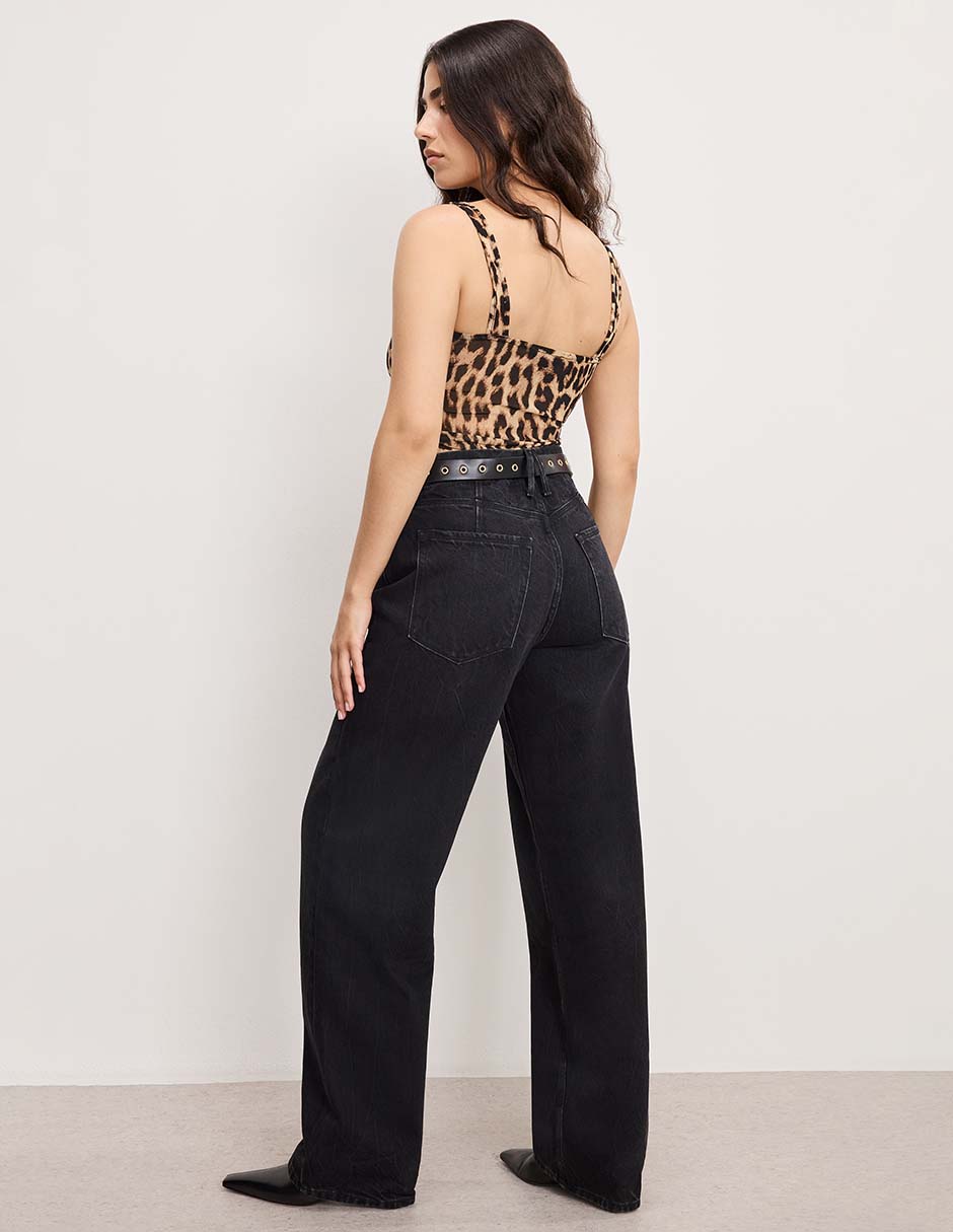 Jeans petite bota corte cintura para mujer 2