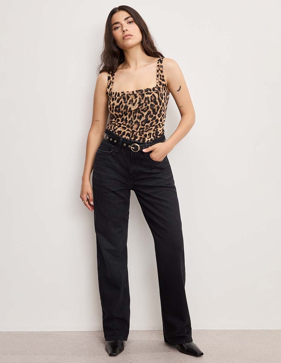Jeans petite bota corte cintura para mujer 3