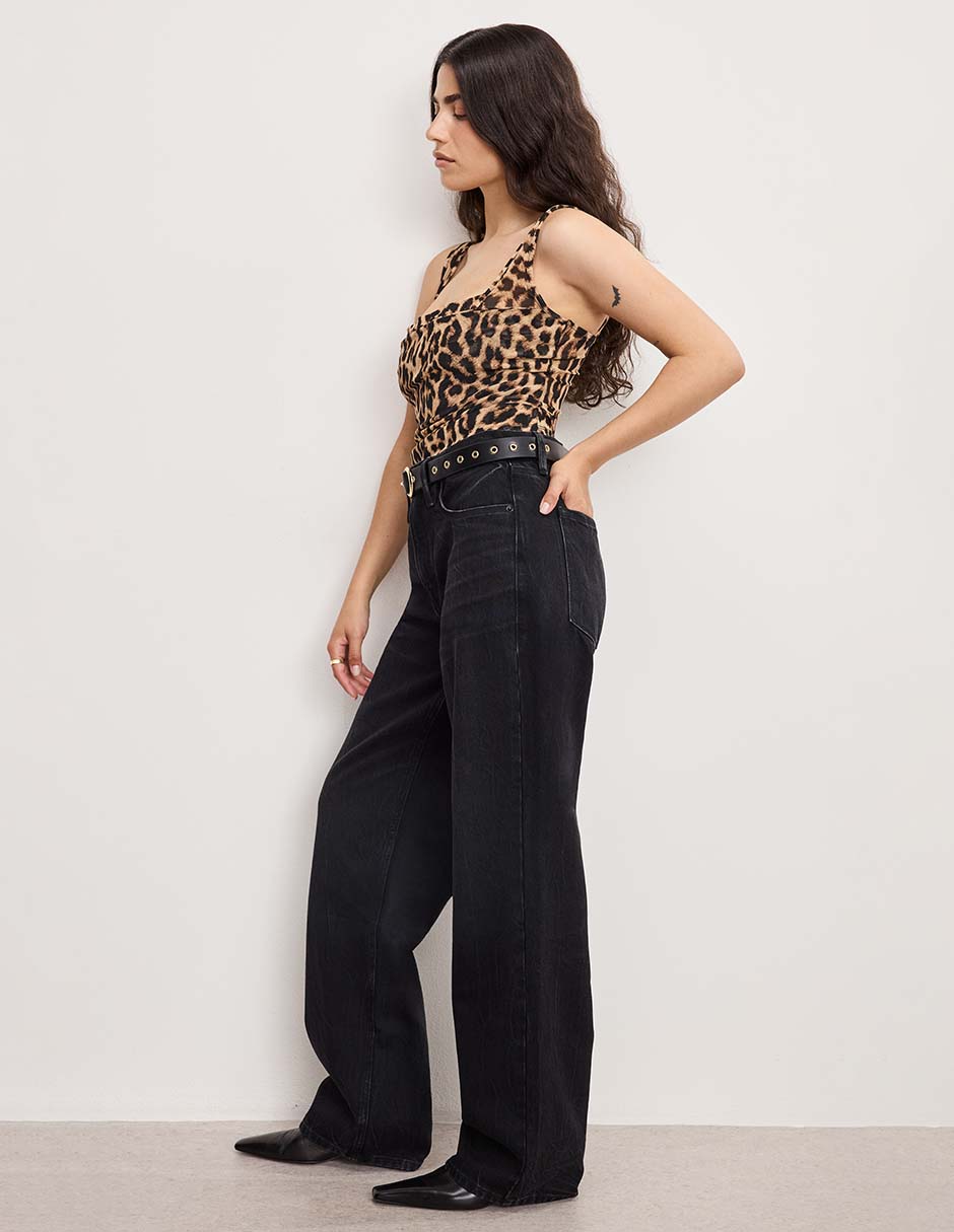 Jeans petite bota corte cintura para mujer 4