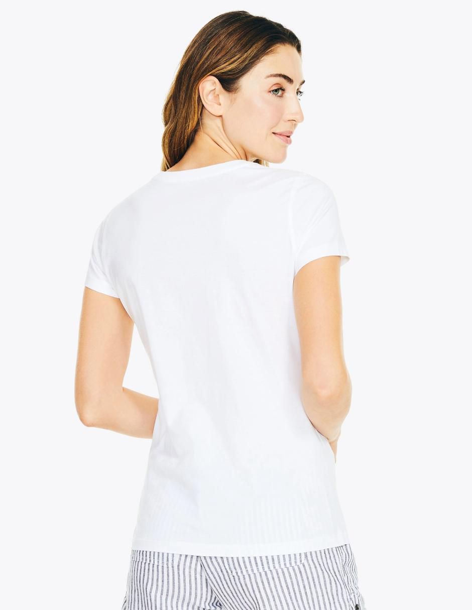 Playera manga corta Basi cuello V para mujer 4