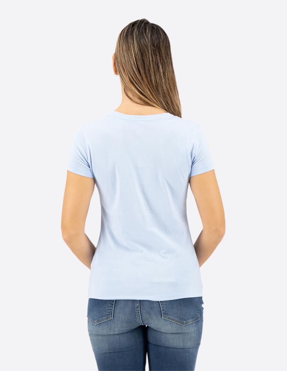 Playera manga corta Basi cuello V para mujer 2