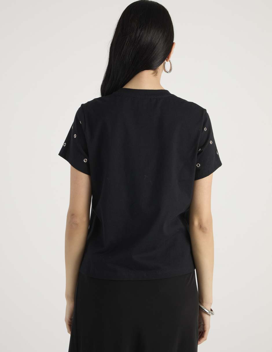 Playera manga corta cuello redondo para mujer 2