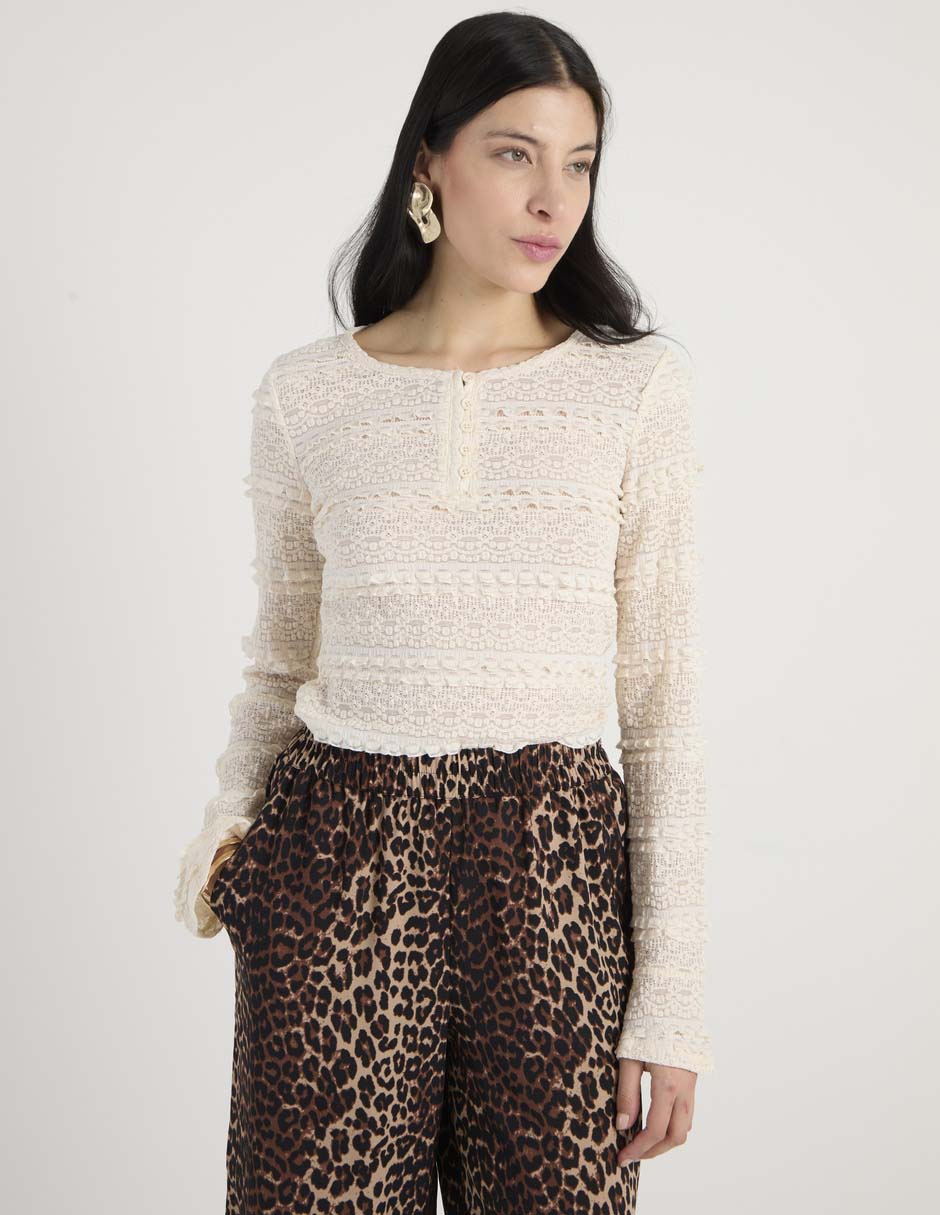 Blusa manga larga para mujer