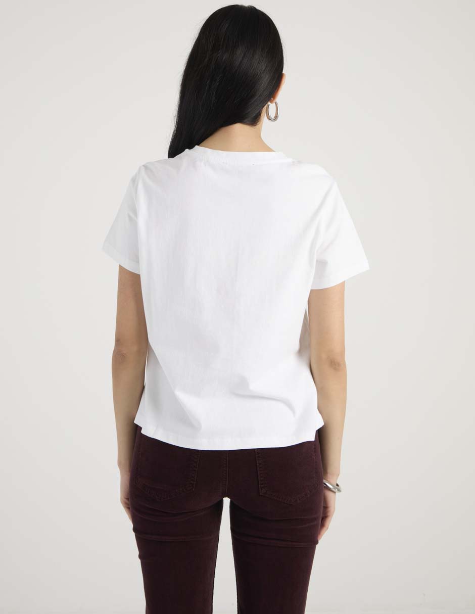 Playera manga corta cuello redondo para mujer 2