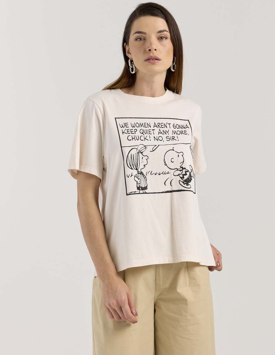 Playera manga corta cuello redondo para mujer