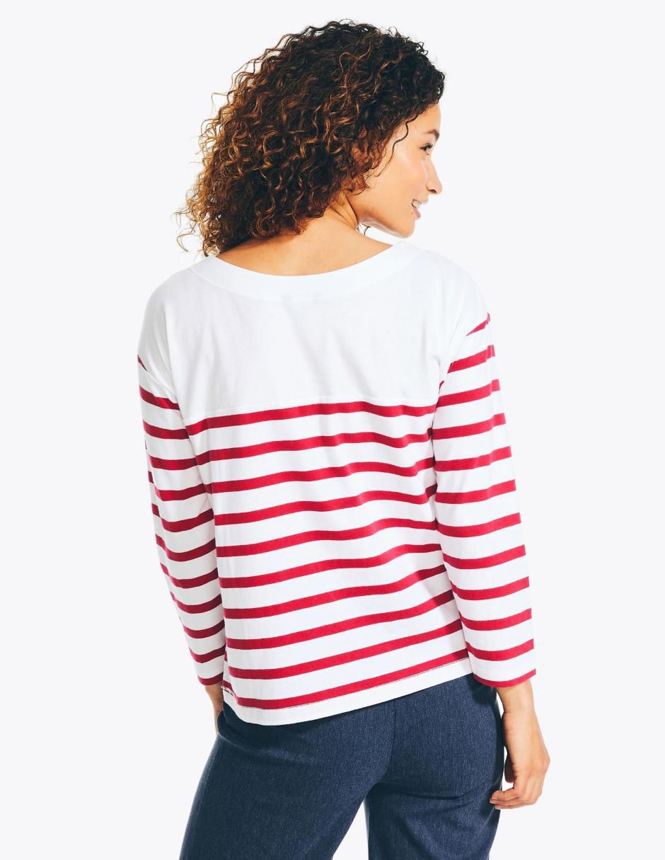 Playera manga larga cuello redondo para mujer 4