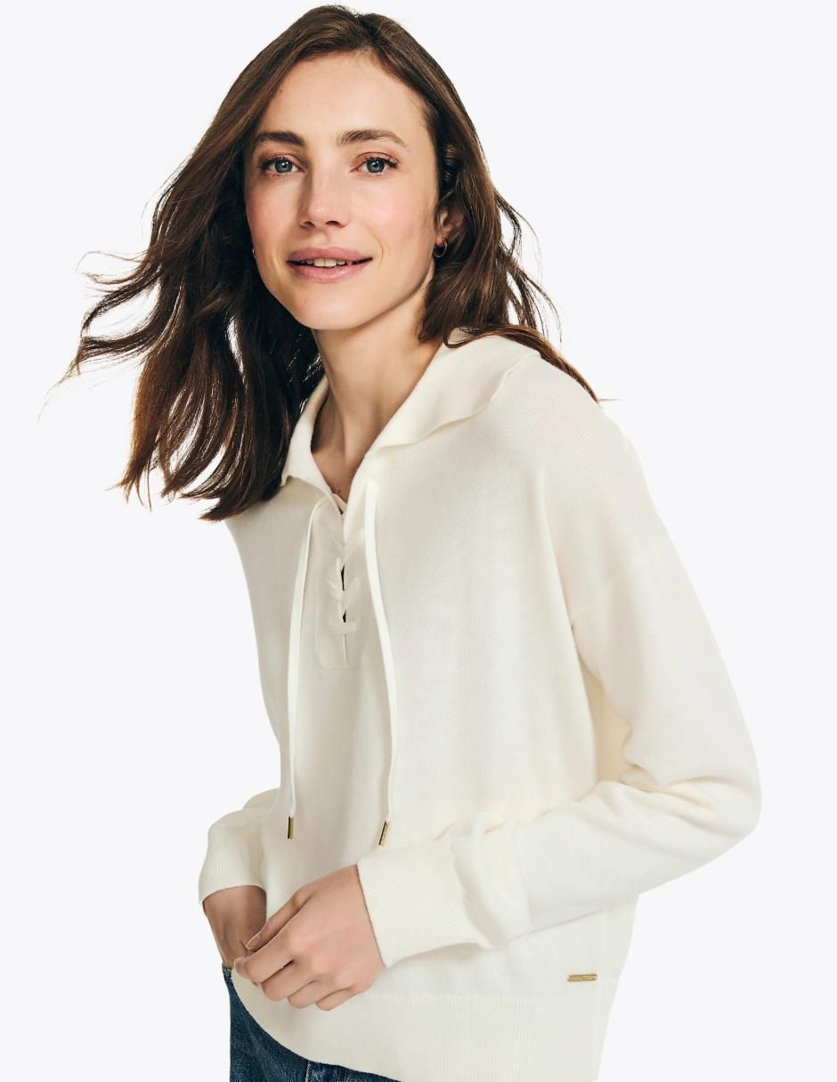 Suéter cuello camisero para mujer 2