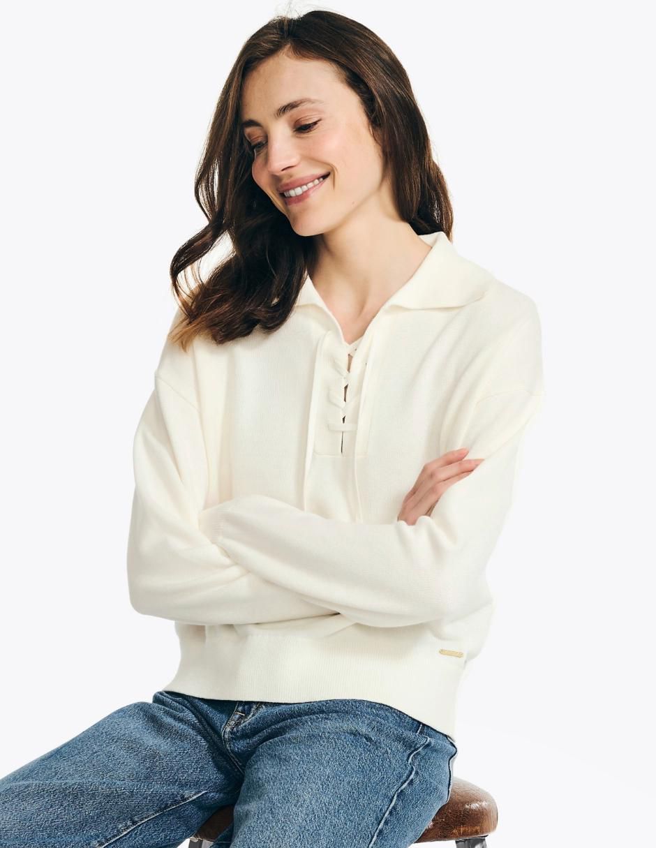 Suéter cuello camisero para mujer 3