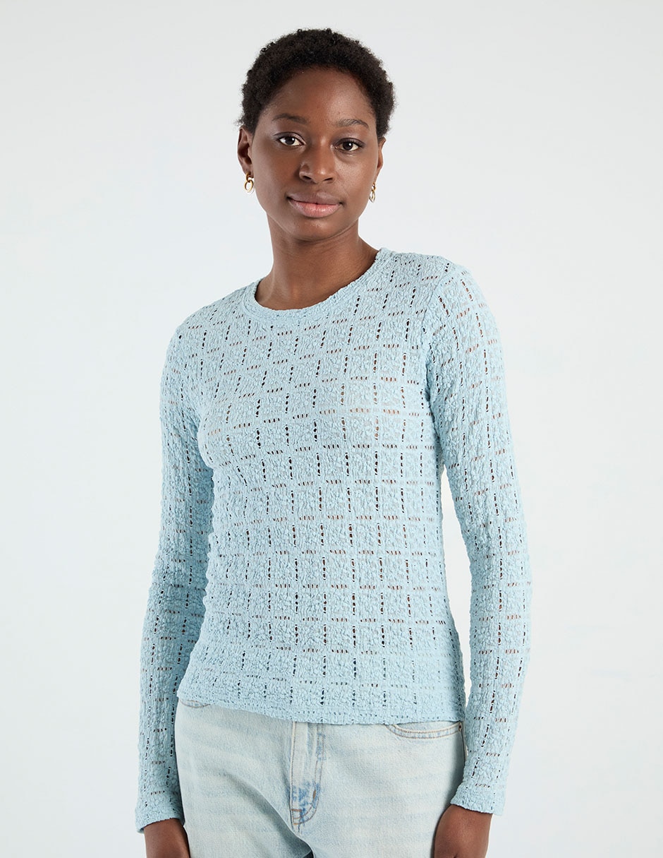 Blusa manga larga para mujer