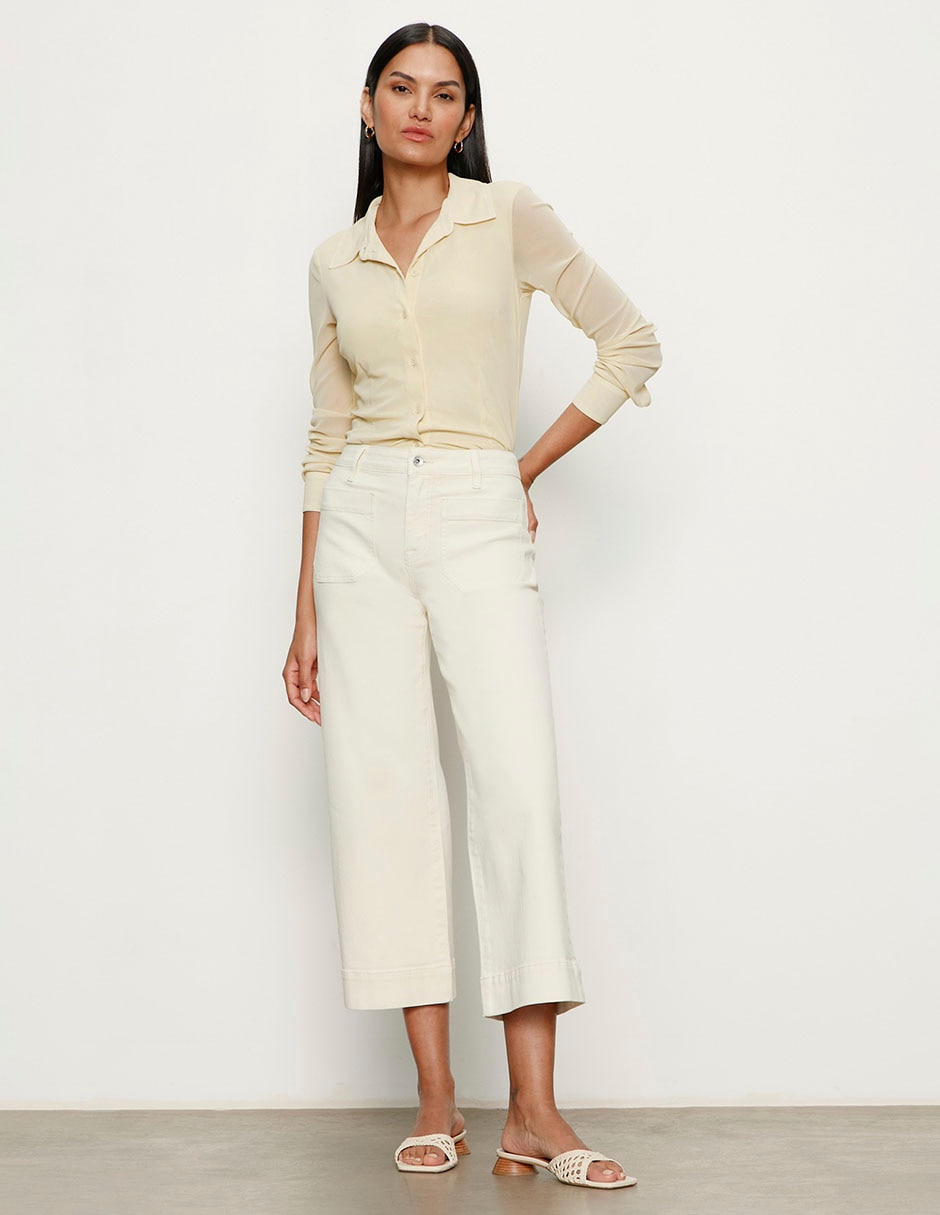 Jeans capri relajado para mujer 5