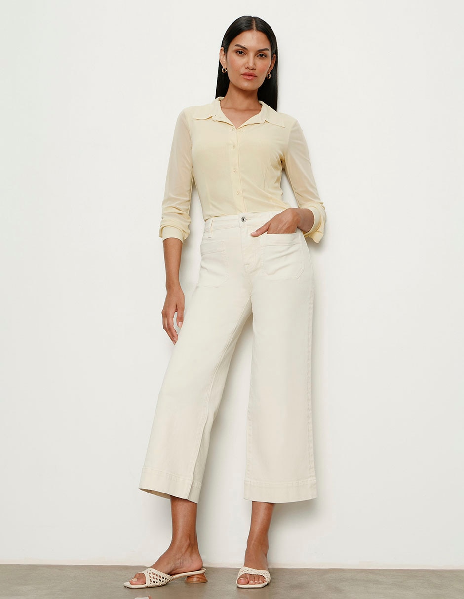 Jeans capri relajado para mujer 6