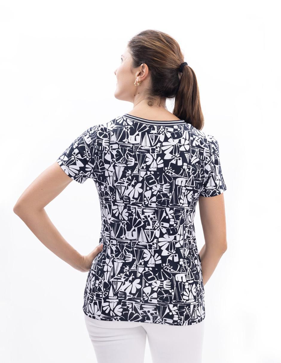 Playera manga corta cuello V para mujer 3
