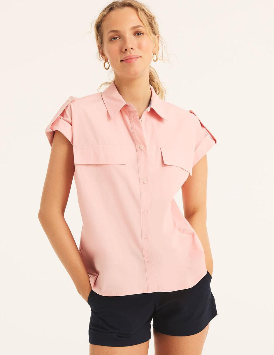 Camisa de algodón manga corta para mujer Camisa de algodón manga corta para mujer